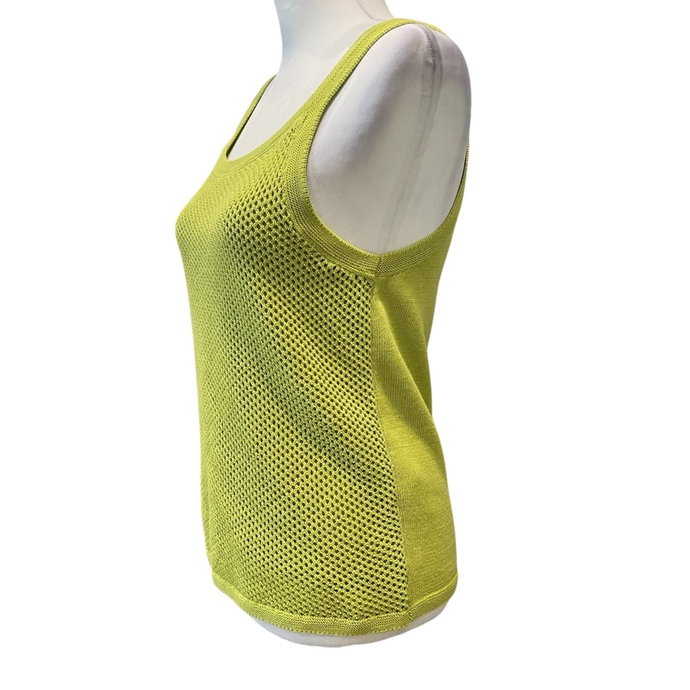 Nic+Zoe Mesh Stitch Knit Tank Top Sleeveless Grasshopper Green S NWT - Picture 6 of 15